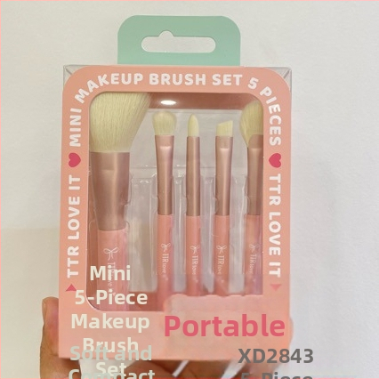 Portatīvs TTR kosmētikas otu komplekts – neilona sari, 1 gab. komplekts, daudzfunkcionāla eyeliner otu un pamata acu/pūdera otu