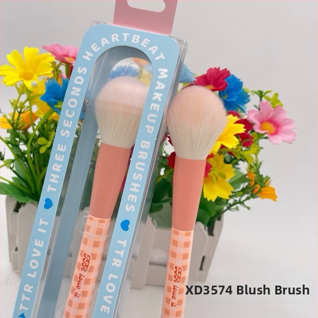 Portabilus TTR makiažo šepetėlių rinkinys – nailoninės šerelės, 1 vnt. rinkinys, daugiafunkcinis akių linijos šepetėlis ir pagrindiniai akių/ pudros šepetėliai