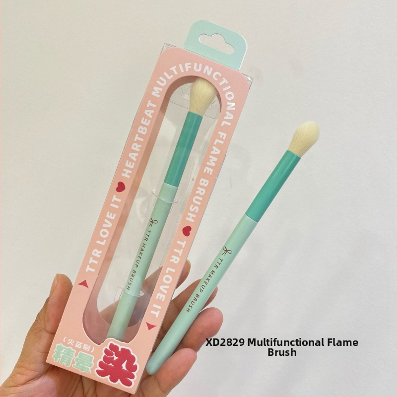 Portabilus TTR makiažo šepetėlių rinkinys – nailoninės šerelės, 1 vnt. rinkinys, daugiafunkcinis akių linijos šepetėlis ir pagrindiniai akių/ pudros šepetėliai