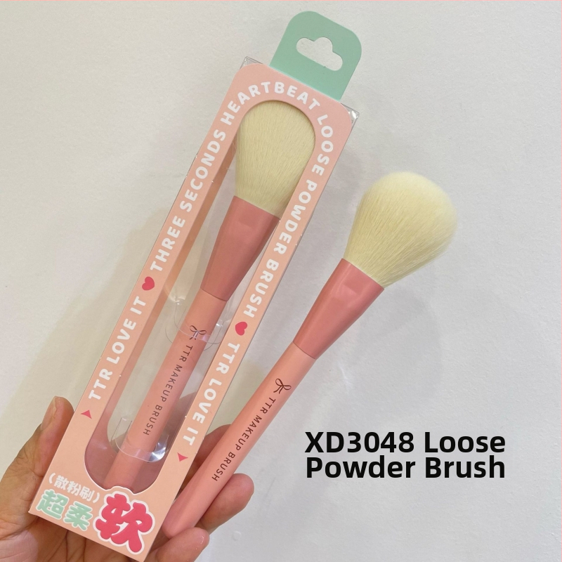 Portabilus TTR makiažo šepetėlių rinkinys – nailoninės šerelės, 1 vnt. rinkinys, daugiafunkcinis akių linijos šepetėlis ir pagrindiniai akių/ pudros šepetėliai