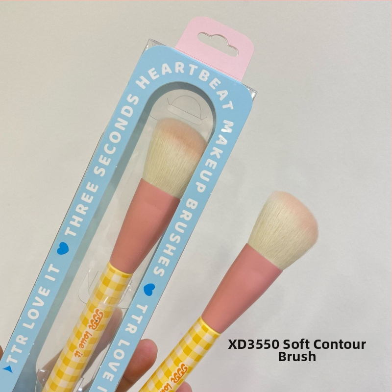 Portabilus TTR makiažo šepetėlių rinkinys – nailoninės šerelės, 1 vnt. rinkinys, daugiafunkcinis akių linijos šepetėlis ir pagrindiniai akių/ pudros šepetėliai