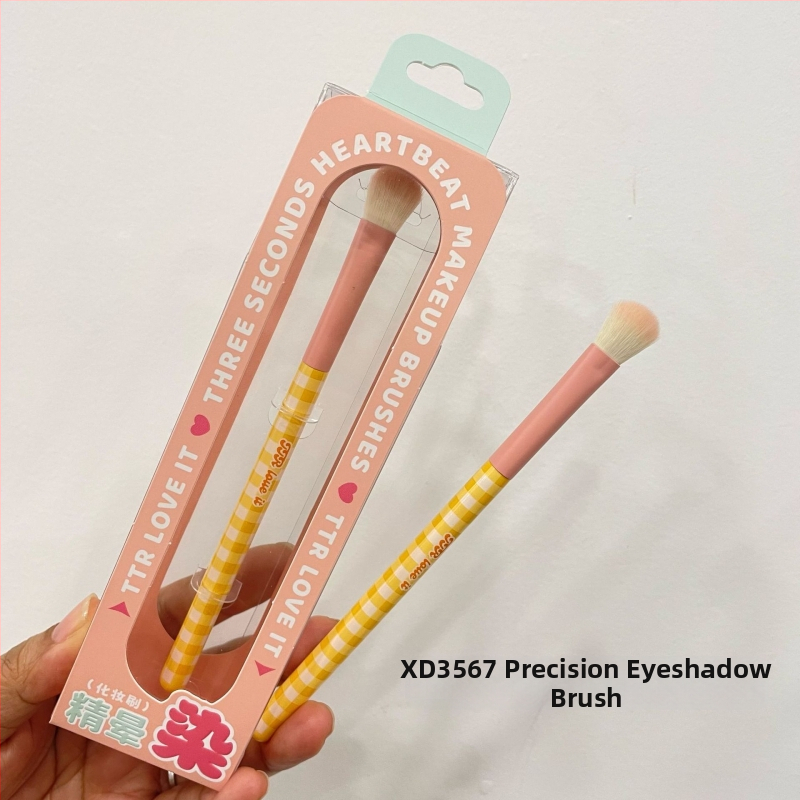 Portabilus TTR makiažo šepetėlių rinkinys – nailoninės šerelės, 1 vnt. rinkinys, daugiafunkcinis akių linijos šepetėlis ir pagrindiniai akių/ pudros šepetėliai