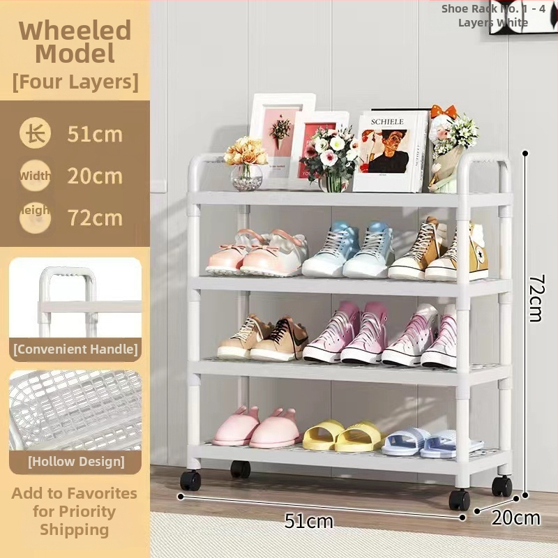 Etajeră pentru pantofi, cu mai multe etaje, din plastic, pentru hol, Multifuncțional