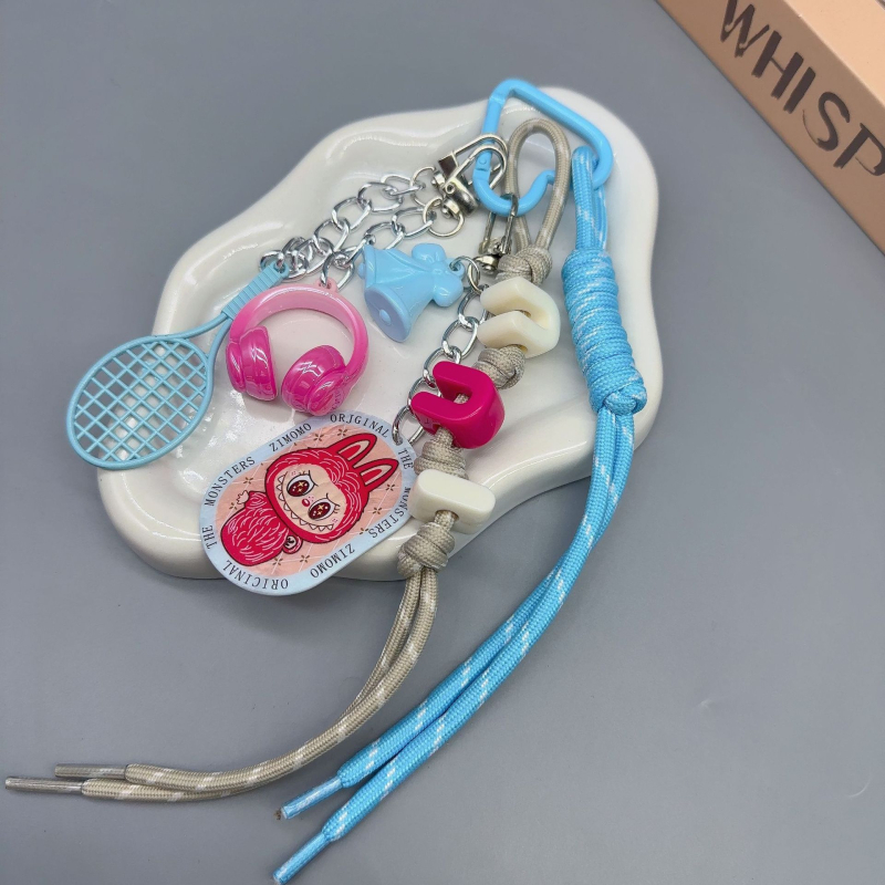 Dlhý prívesok na tašku zliatiny, DIY opletená šnúra, ručne pletený, štýl kľúča, vzor hviezd, slnko a mesiac, letné vydanie 2025