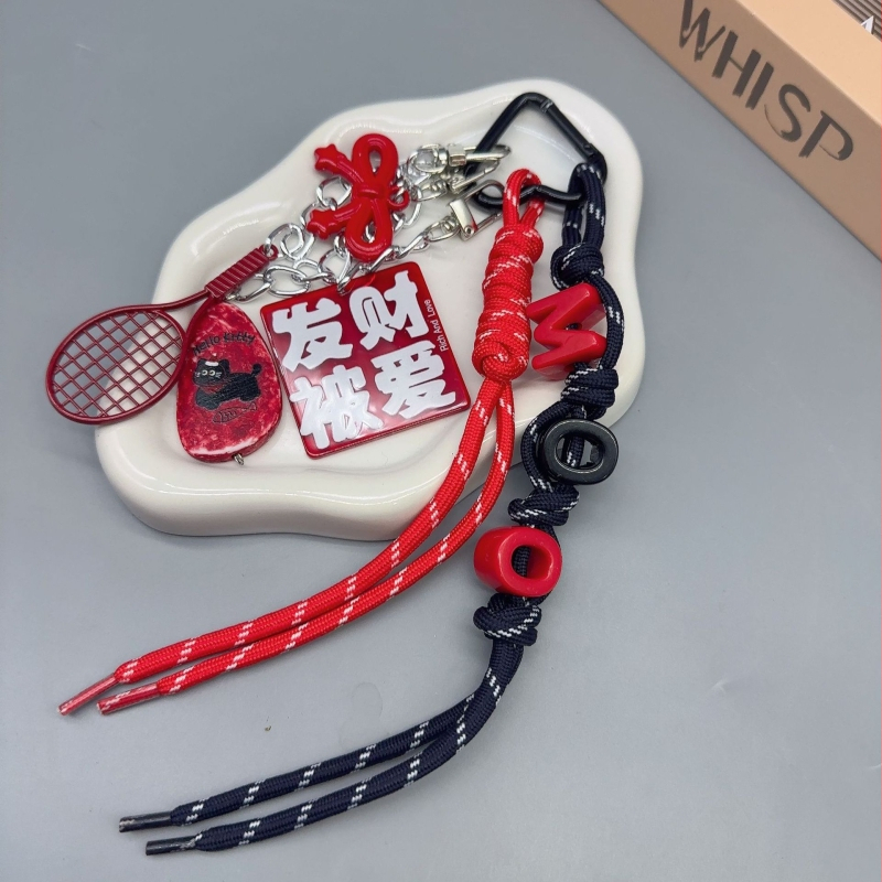 Dlhý prívesok na tašku zliatiny, DIY opletená šnúra, ručne pletený, štýl kľúča, vzor hviezd, slnko a mesiac, letné vydanie 2025