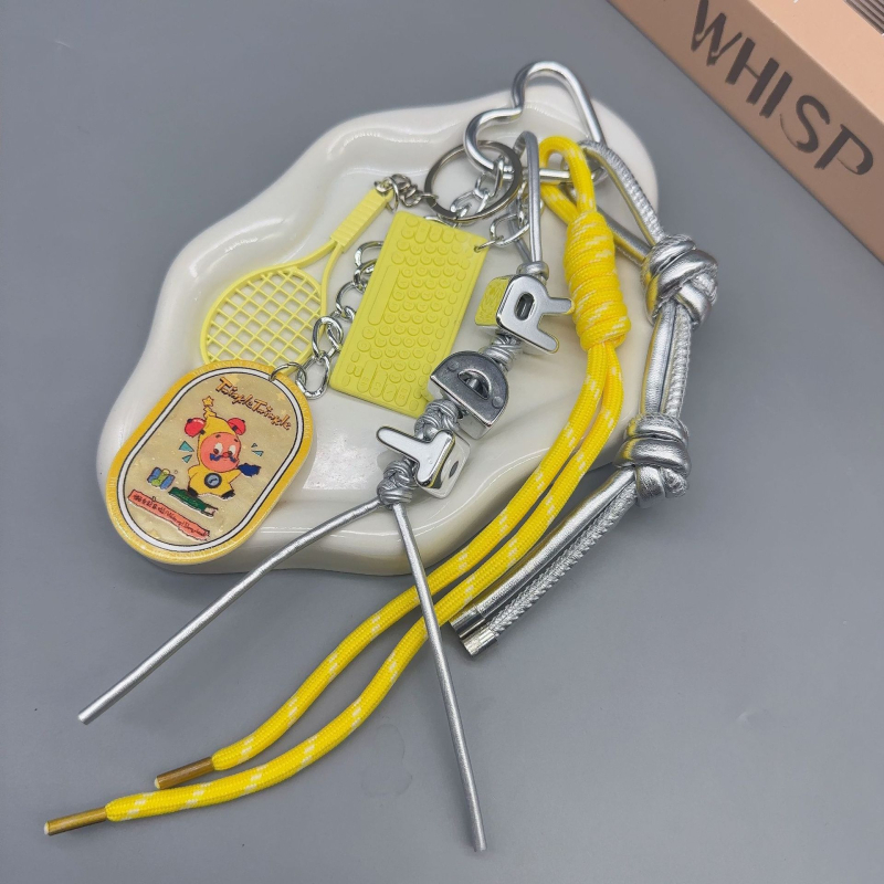 Dlhý prívesok na tašku zliatiny, DIY opletená šnúra, ručne pletený, štýl kľúča, vzor hviezd, slnko a mesiac, letné vydanie 2025