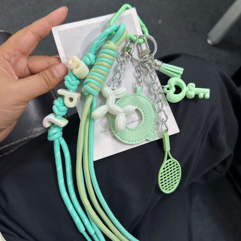 Dlhý prívesok na tašku zliatiny, DIY opletená šnúra, ručne pletený, štýl kľúča, vzor hviezd, slnko a mesiac, letné vydanie 2025