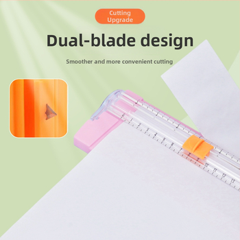 Tăietor de hârtie din plastic, A5, portabil, tip glisant, model 857, cod produs GYDZ03, capul lamei