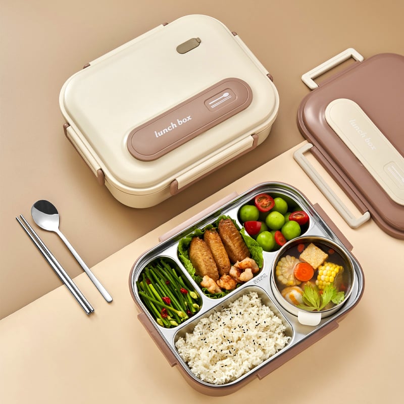 Δοχείο γεύματος από ανοξείδωτο ατσάλι 316, μονωμένο, ορθογώνιο σχήμα, χωρητικότητας 1–2 L, κατάλληλο για μετακινήσεις