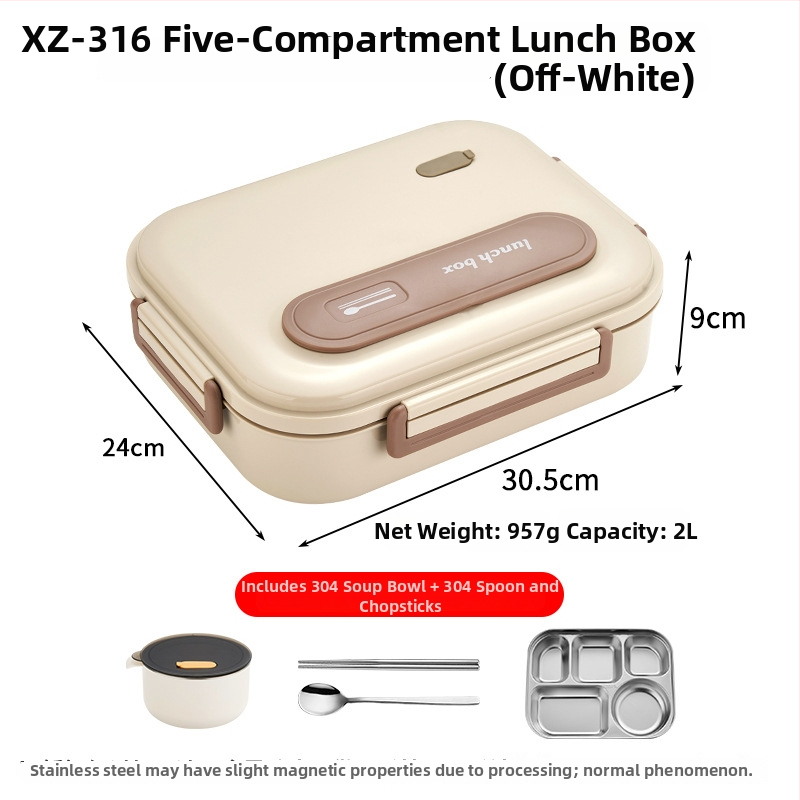 Box na obed z 316 nerezovej ocele, izolovaný, obdĺžnikového tvaru, objem 1–2 l, vhodný na cestovanie