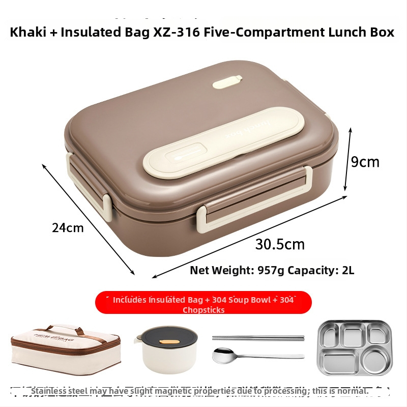 Box na obed z 316 nerezovej ocele, izolovaný, obdĺžnikového tvaru, objem 1–2 l, vhodný na cestovanie