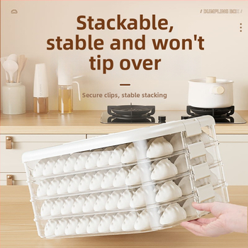 Koldūnų laikymo dėžutė, daugiasluoksnis šviežumo išsaugojimo dizainas, maisto kokybės plastikas, uždara, šaldymui skirta