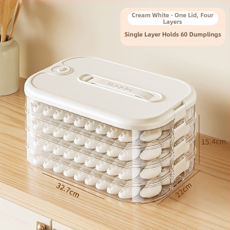 Koldūnų laikymo dėžutė, daugiasluoksnis šviežumo išsaugojimo dizainas, maisto kokybės plastikas, uždara, šaldymui skirta