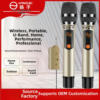 GW26 Bezvadu mikrofons, dubultkanālu, piemērots skatuvei, mājai, KTV sanāksmēm, ar pārvietojamu spoli, frekvenču diapazons 40 Hz–20 kHz, SNR ≥75 dB