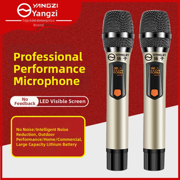 GW26 Bezvadu mikrofons, dubultkanālu, piemērots skatuvei, mājai, KTV sanāksmēm, ar pārvietojamu spoli, frekvenču diapazons 40 Hz–20 kHz, SNR ≥75 dB