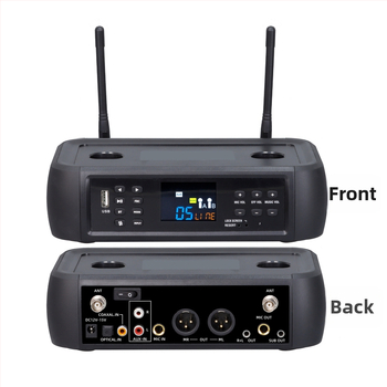 Bezmugurka mikrofons D80+m11 ar DSP pret atgriezenisko saiti un reverberāciju, Bluetooth 5.0, 100 Hz–20 kHz, SNR ≥95 dB, KTV/mājas izklaidei