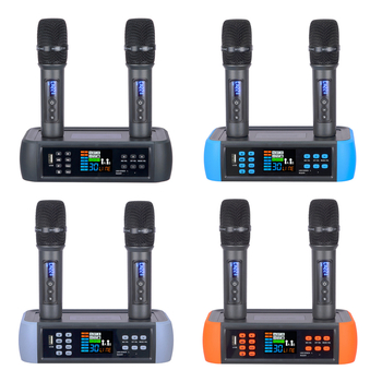 Bezmugurka mikrofons D80+m11 ar DSP pret atgriezenisko saiti un reverberāciju, Bluetooth 5.0, 100 Hz–20 kHz, SNR ≥95 dB, KTV/mājas izklaidei