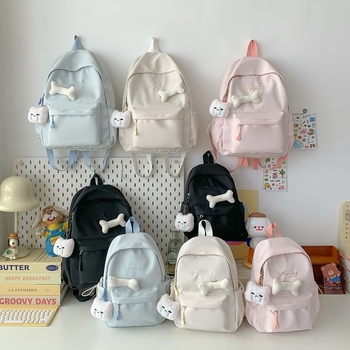 Rucsac pentru elevi – Versiune Coreeană, Din pânză, Închidere cu fermoar, Căptușeală poliester, Buzunar pentru telefon, Stil de călătorie recreativă