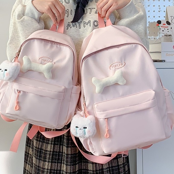 Rucsac pentru elevi – Versiune Coreeană, Din pânză, Închidere cu fermoar, Căptușeală poliester, Buzunar pentru telefon, Stil de călătorie recreativă