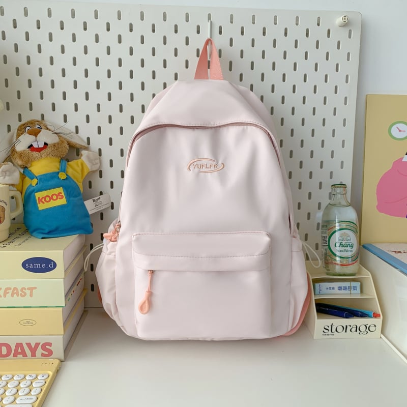 Rucsac pentru elevi – Versiune Coreeană, Din pânză, Închidere cu fermoar, Căptușeală poliester, Buzunar pentru telefon, Stil de călătorie recreativă