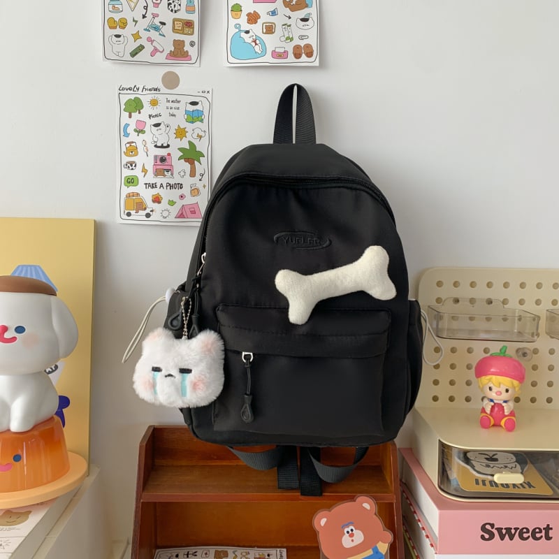 Rucsac pentru elevi – Versiune Coreeană, Din pânză, Închidere cu fermoar, Căptușeală poliester, Buzunar pentru telefon, Stil de călătorie recreativă