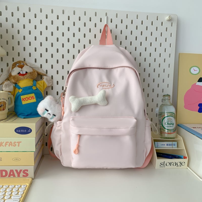 Rucsac pentru elevi – Versiune Coreeană, Din pânză, Închidere cu fermoar, Căptușeală poliester, Buzunar pentru telefon, Stil de călătorie recreativă