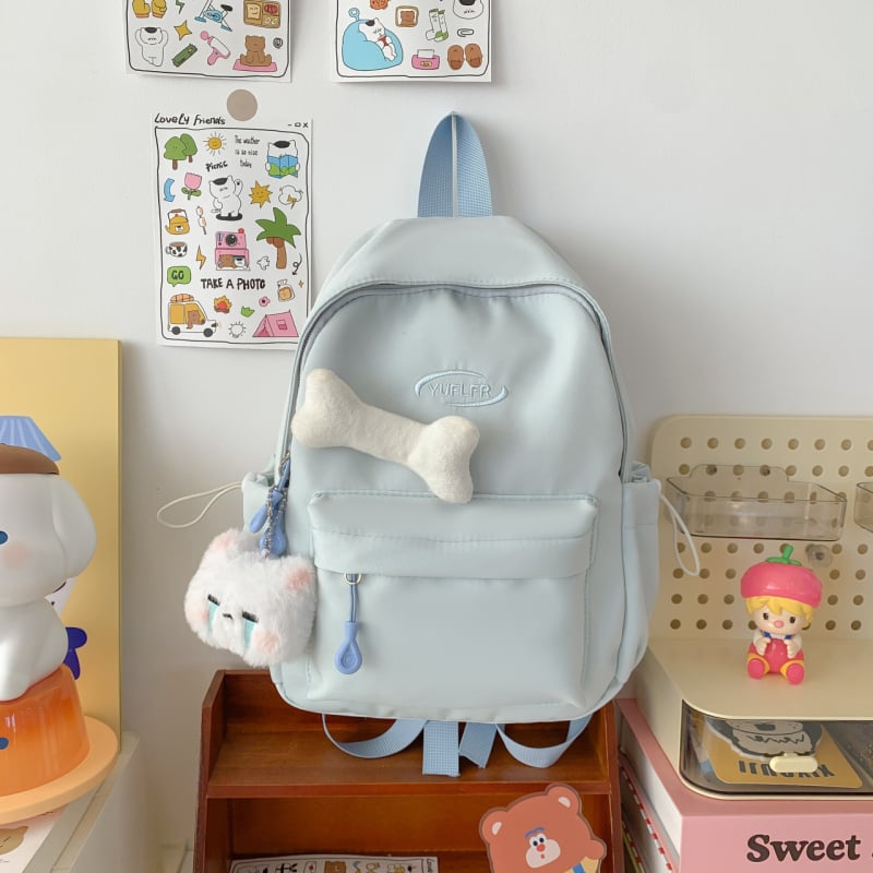 Rucsac pentru elevi – Versiune Coreeană, Din pânză, Închidere cu fermoar, Căptușeală poliester, Buzunar pentru telefon, Stil de călătorie recreativă