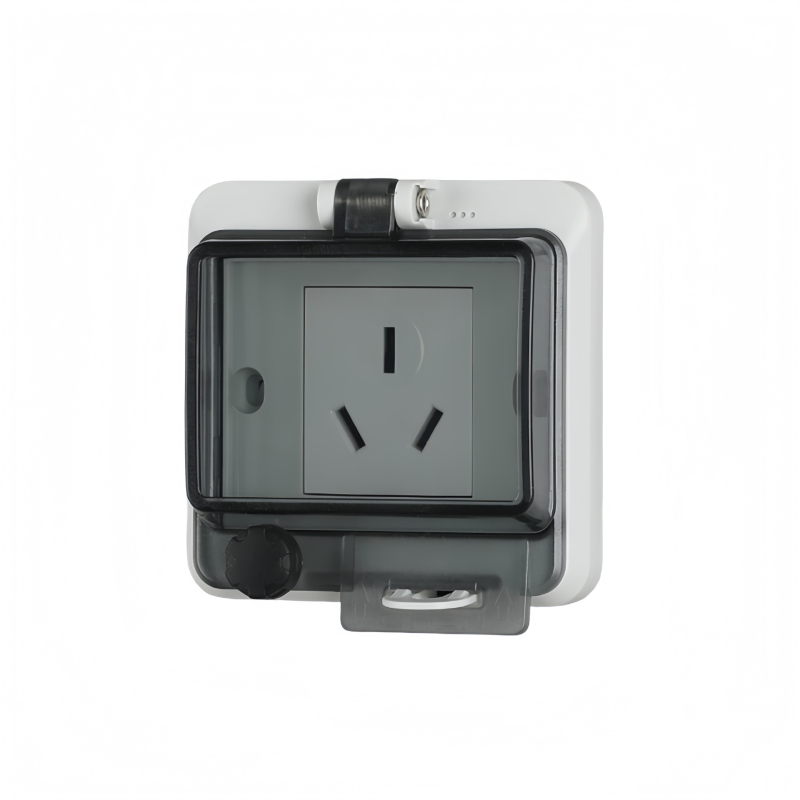 86-tipīga slēpta ūdensdroša integrētā strāvas kontaktligzda sienas montāžai, paredzēta vannas istabai un ārējai lietošanai