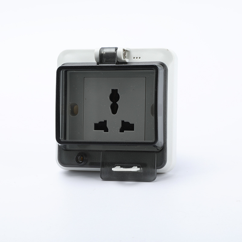 86-tipīga slēpta ūdensdroša integrētā strāvas kontaktligzda sienas montāžai, paredzēta vannas istabai un ārējai lietošanai