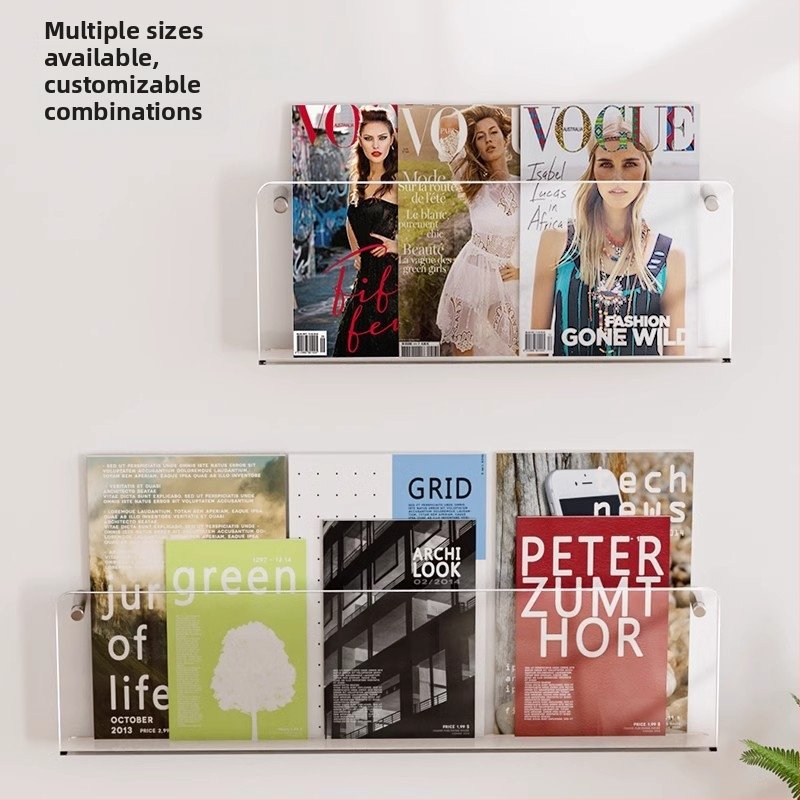 Sieninis nematomas knygų laikiklis, akrilas, U formos, be gręžimo, šiuolaikinis minimalistinis stilius