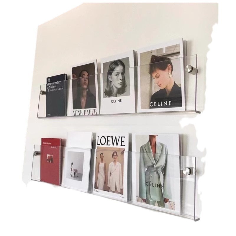 Sieninis nematomas knygų laikiklis, akrilas, U formos, be gręžimo, šiuolaikinis minimalistinis stilius