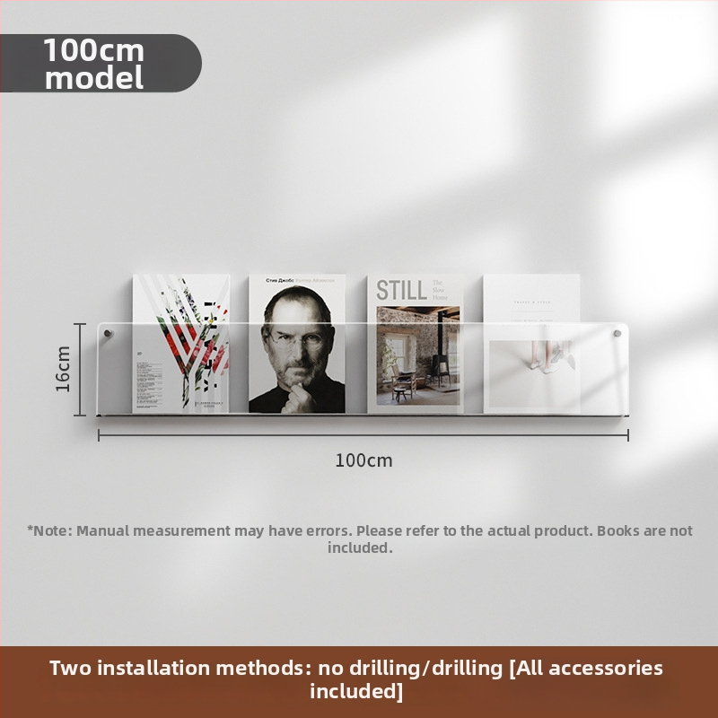 Sieninis nematomas knygų laikiklis, akrilas, U formos, be gręžimo, šiuolaikinis minimalistinis stilius