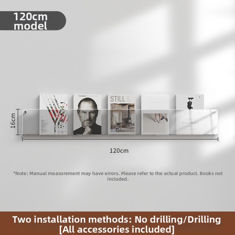Sieninis nematomas knygų laikiklis, akrilas, U formos, be gręžimo, šiuolaikinis minimalistinis stilius
