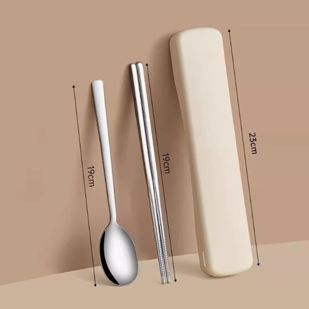 316 nehrđajući čelik – dječji set posuđa, 3 dijela (štapići za jelo, žlica, vilica) s prijenosnom kutijom, ogledni završetak, nordijski stil, lansiranje 2024, mogućnost prilagodbe