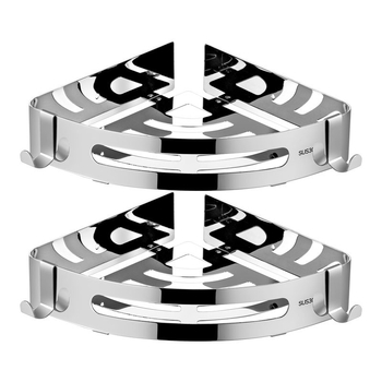 Be gręžimo 304 nerūdijančio plieno vonios kambario trikampė lentyna kampinė, veidrodinis poliravimas, apkrova 20 kg, 1–3 sluoksniai