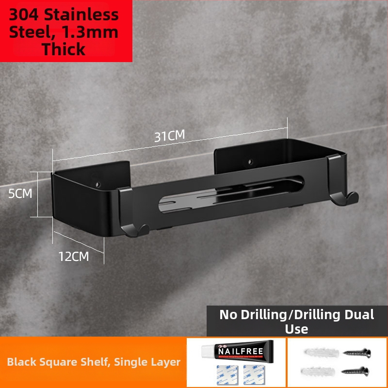 Be gręžimo 304 nerūdijančio plieno vonios kambario trikampė lentyna kampinė, veidrodinis poliravimas, apkrova 20 kg, 1–3 sluoksniai