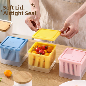 Imbierų, česnako ir žaliojo svogūno laikymo dėžė – kvapų neutralizavimas, drenažas, skaidri, PP medžiaga