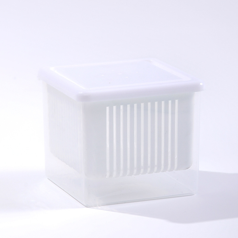 Imbierų, česnako ir žaliojo svogūno laikymo dėžė – kvapų neutralizavimas, drenažas, skaidri, PP medžiaga