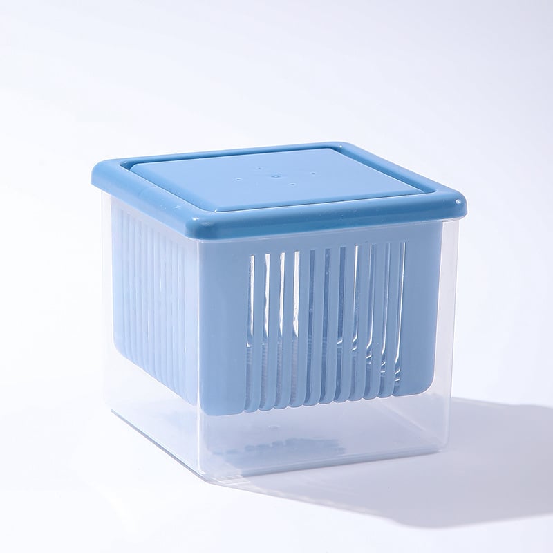 Imbierų, česnako ir žaliojo svogūno laikymo dėžė – kvapų neutralizavimas, drenažas, skaidri, PP medžiaga