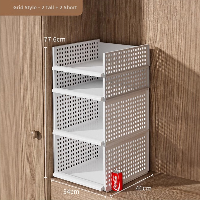 Plastikust riidekapi korraldaja kihiliste eraldajatega, virnastatavate korvidega sahtlitega suur kapp, jaapani stiil