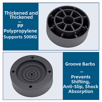 Skalbimo mašinos ir šaldytuvo pėdų kilimėlis – neslidus, reguliuojamas, be įrengimo; plastmasos medžiaga