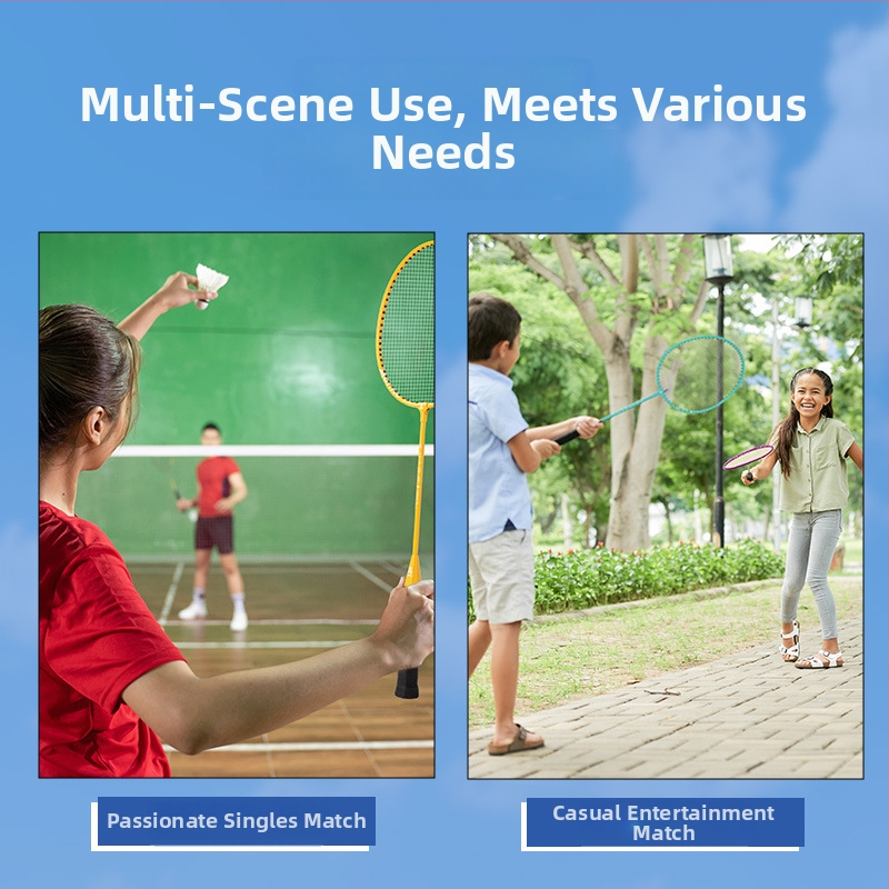 Deliangernet badmintonireket, 2 tk, 95–100 g, sirge löök, algajatele ja noortele
