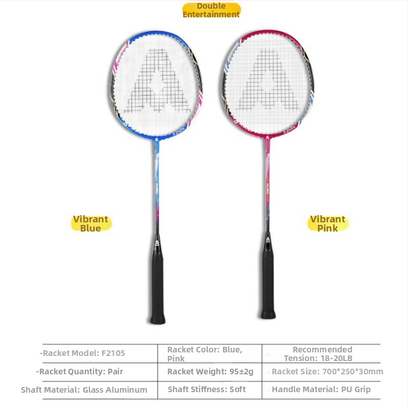 Deliangernet badminton raketė, 2 vnt., 95–100 g, tiesus smūgis, amatoriams ir jaunimui