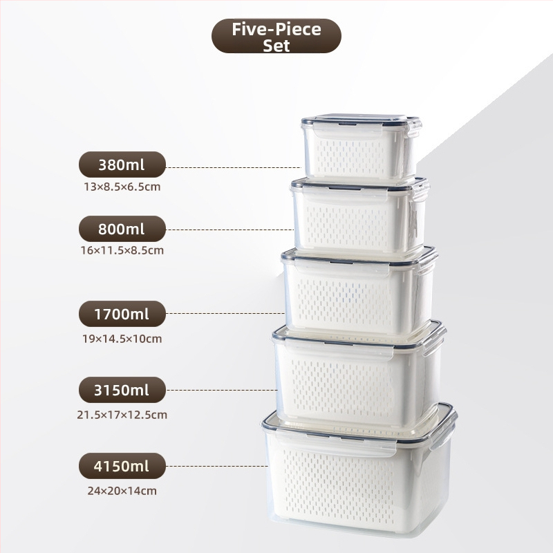 Nešiojama stačiakampio formos plastikinė maisto laikymo dėžutė su dangteliu, tinkama naudoti mikrobangų krosnelėje, talpa 0,3–5 L