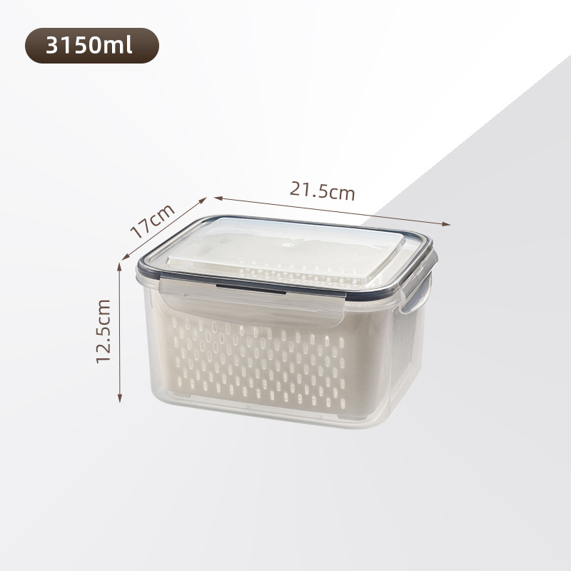 Портативна правоъгълна пластмасова кутия за съхранение с капак, микровълнова безопасна, капацитети 0,3–5 л
