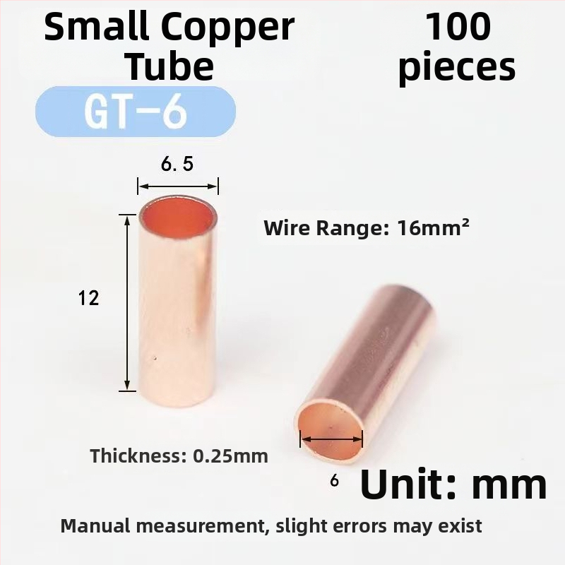 GT plānās sienas vara caurules sērija – mazas vara caurules vadam: gala savienojums, starpposms savienojums, taisa vads, krimp caurule, aukstā presēšana terminālis