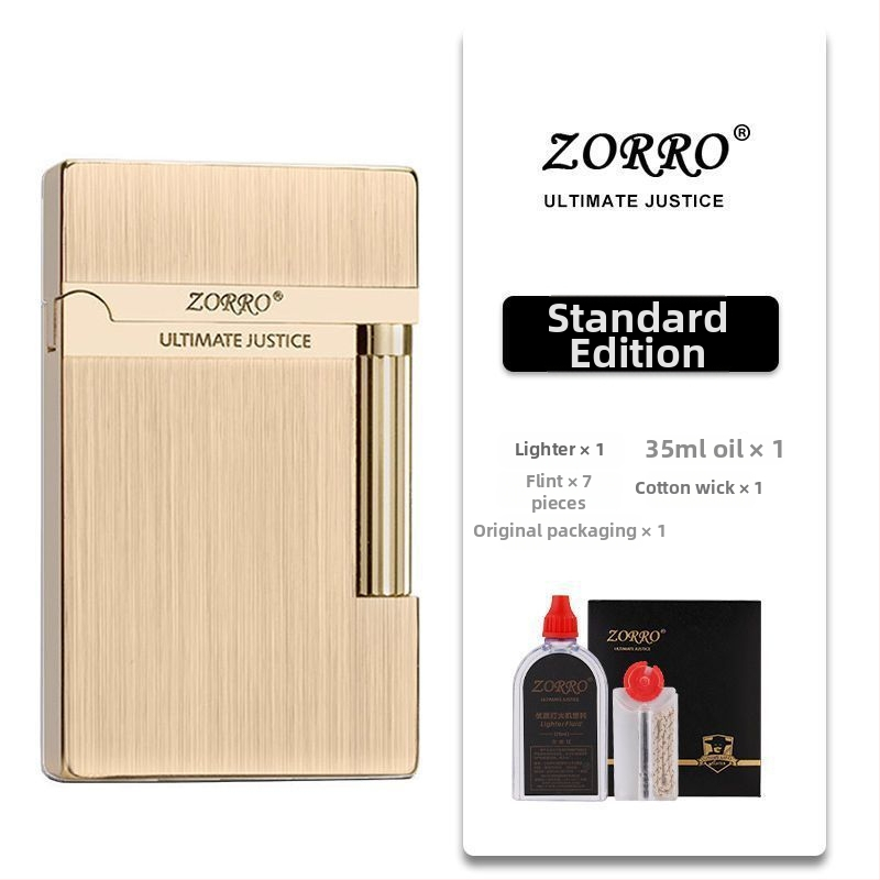 Metāla kerosēna aizdedzinātājs ar sānu slīdēšanas dizainu; atkārtoti lietojams; nav vēja izturīgs; logotipa drukāšana pieejama.