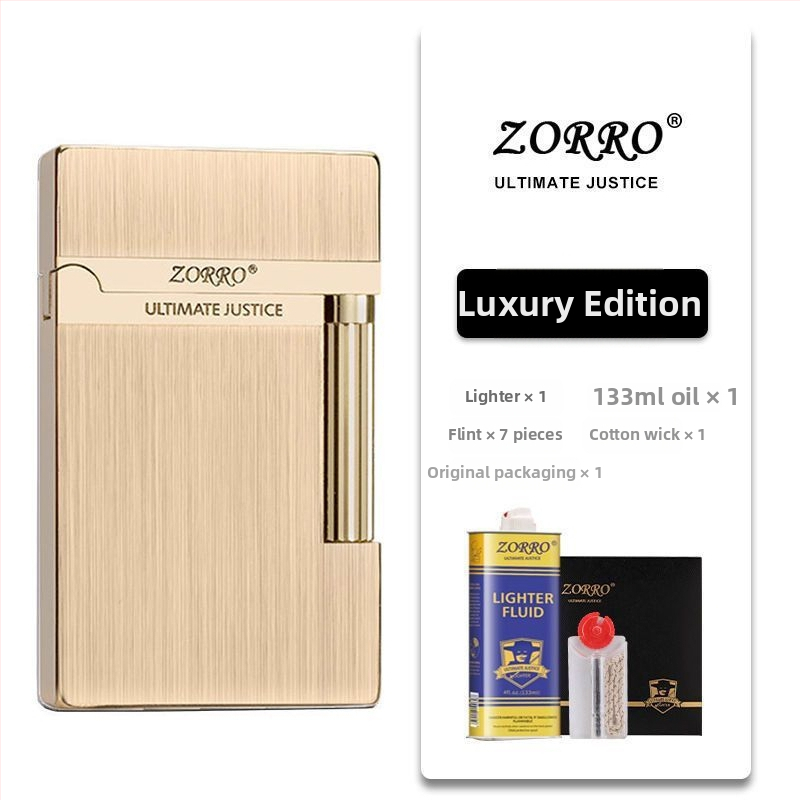 Metāla kerosēna aizdedzinātājs ar sānu slīdēšanas dizainu; atkārtoti lietojams; nav vēja izturīgs; logotipa drukāšana pieejama.