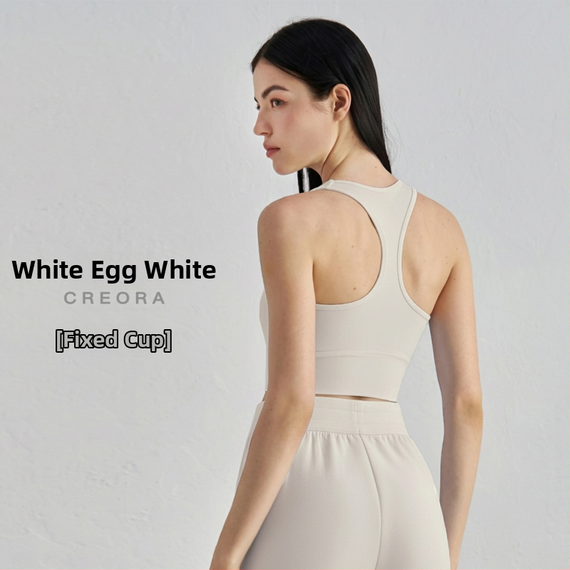 Joga sportinė liemenėlė su krūtinės pagalvėlė – 3/4 kupolas, vidutinio formos kaušelis, racerback su fiksuotomis dvigubomis petnešomis, audinys nailonas/elastanas