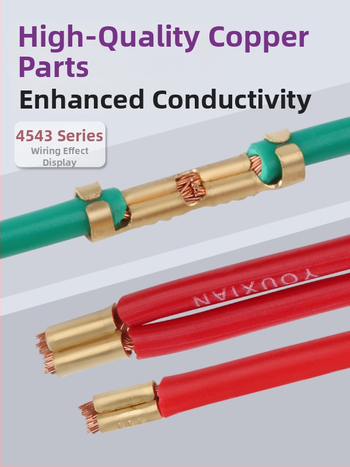 Crimp termināla savienotājs – auksti presēts, vara vads, starpposma butt/paralēlais savienojums, žoga tipa interfeiss (454A/B/C/T)